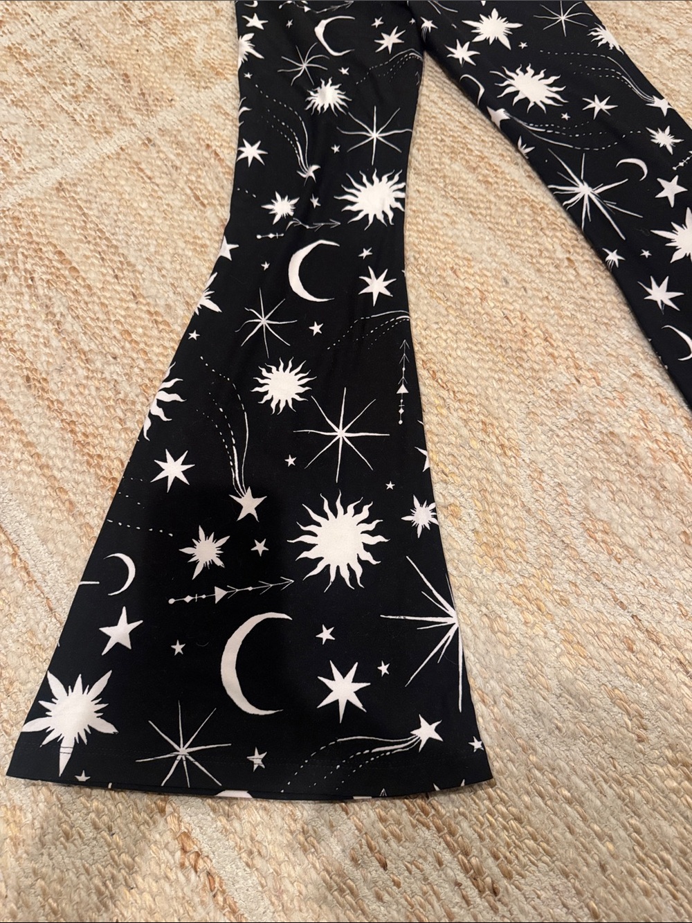 Forever 21 Black Pants with White Celestial Stars - Picture 5 of 5